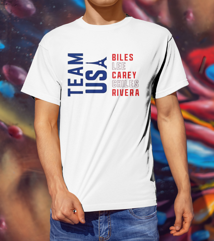 Team USA Biles Lee Carey Chiles Rivera T-Shirt