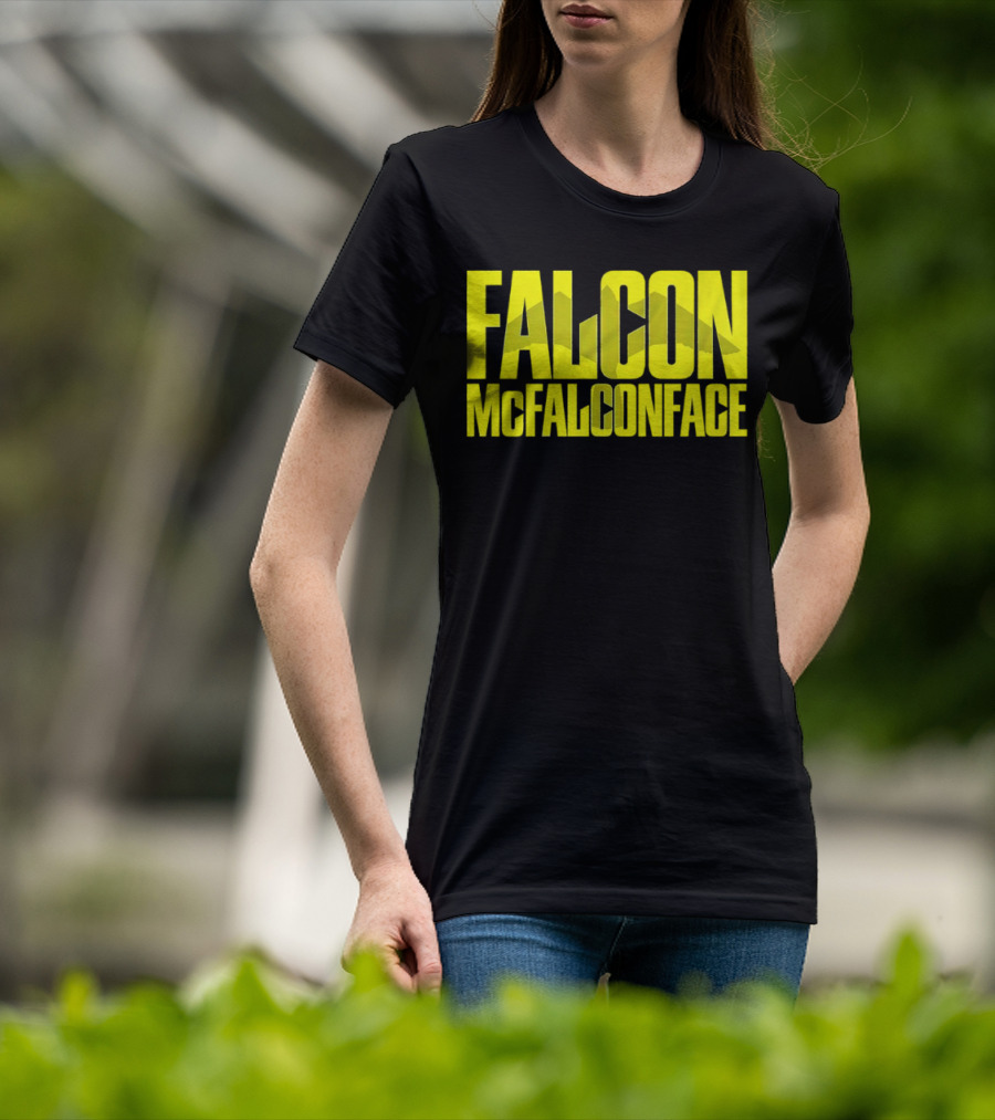 Falcon McFalconface Bold Yellow Text With Falcon T-Shirt