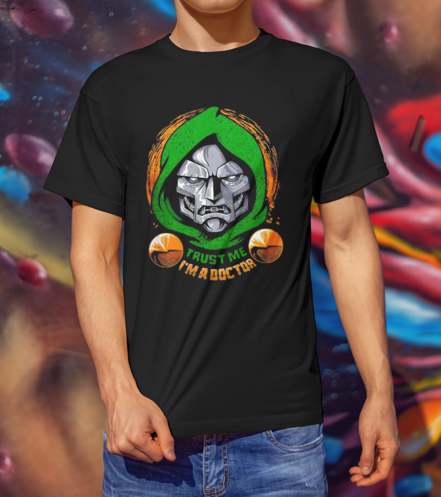 Doctor Doom Trust Me I'm A Doctor Villain Face Mask T-Shirt