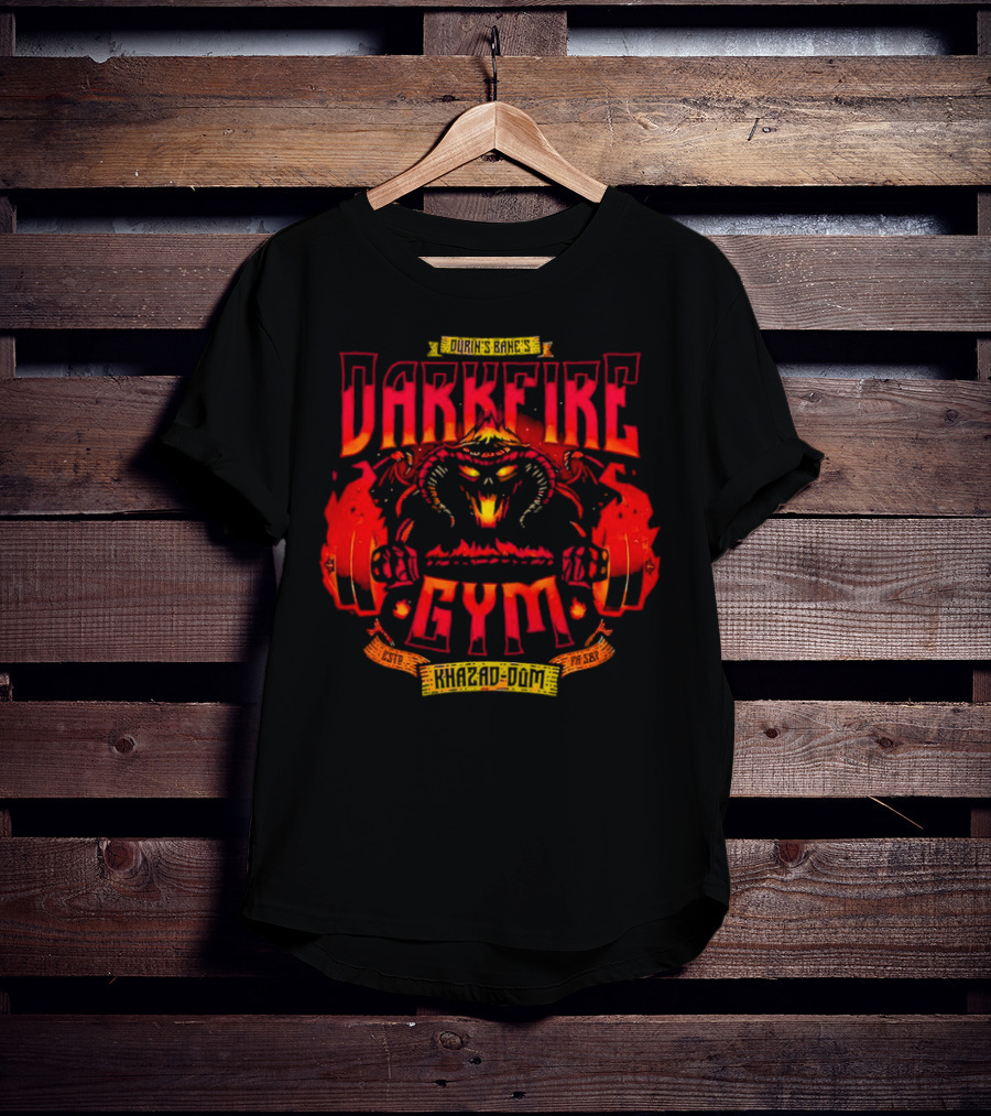 Durin’s Bane Darkfire Gym Khazad-Dum Lord Of The Rings Fitness T-Shirt