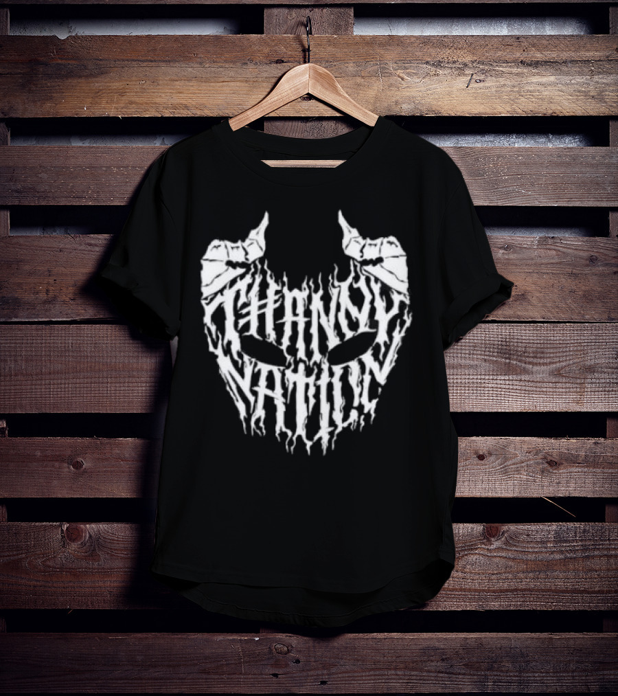 Thanny Nation Flame Text With Mask T-Shirt