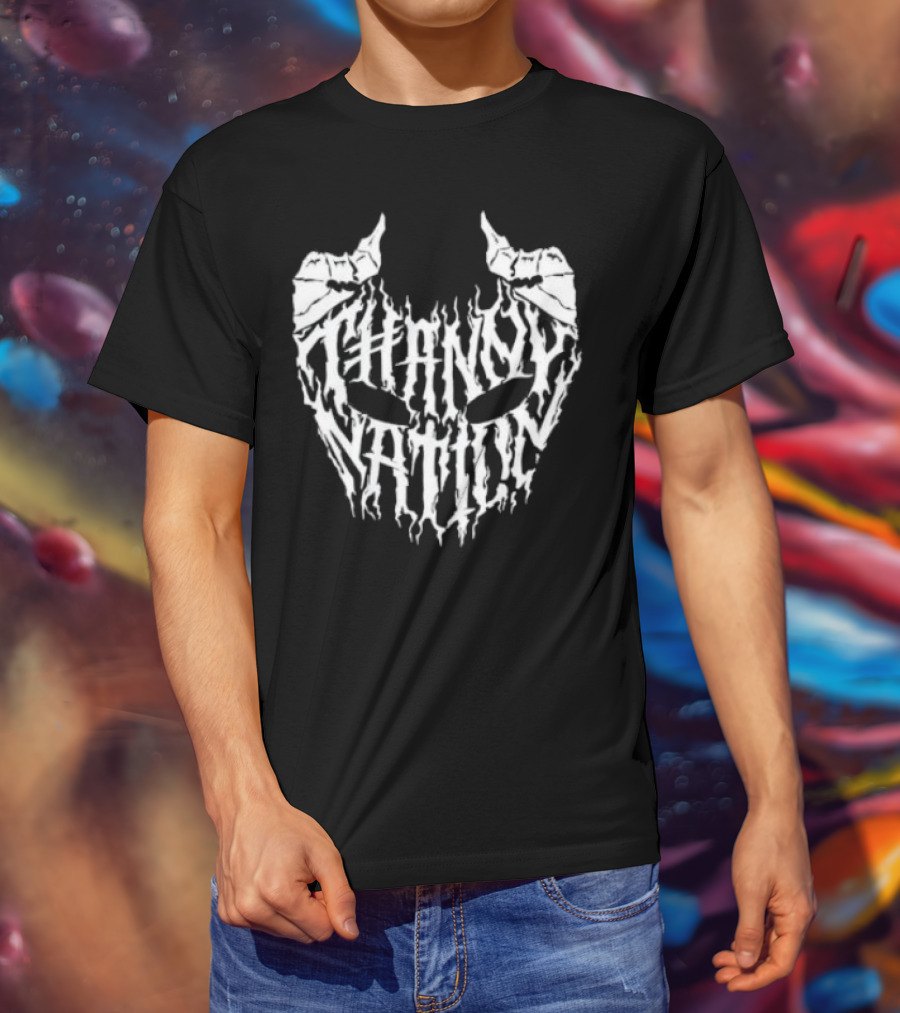 Thanny Nation Flame Text With Mask T-Shirt