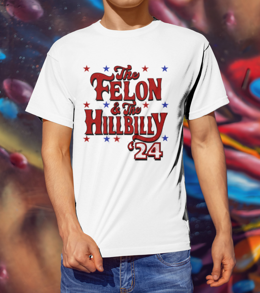 The Felon And The Hillbilly 24 Red And Blue Star T-Shirt