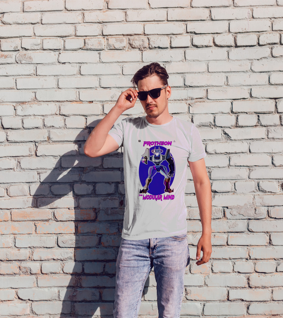 Protheon The Modular Mind Robot Character Purple Armor T-Shirt