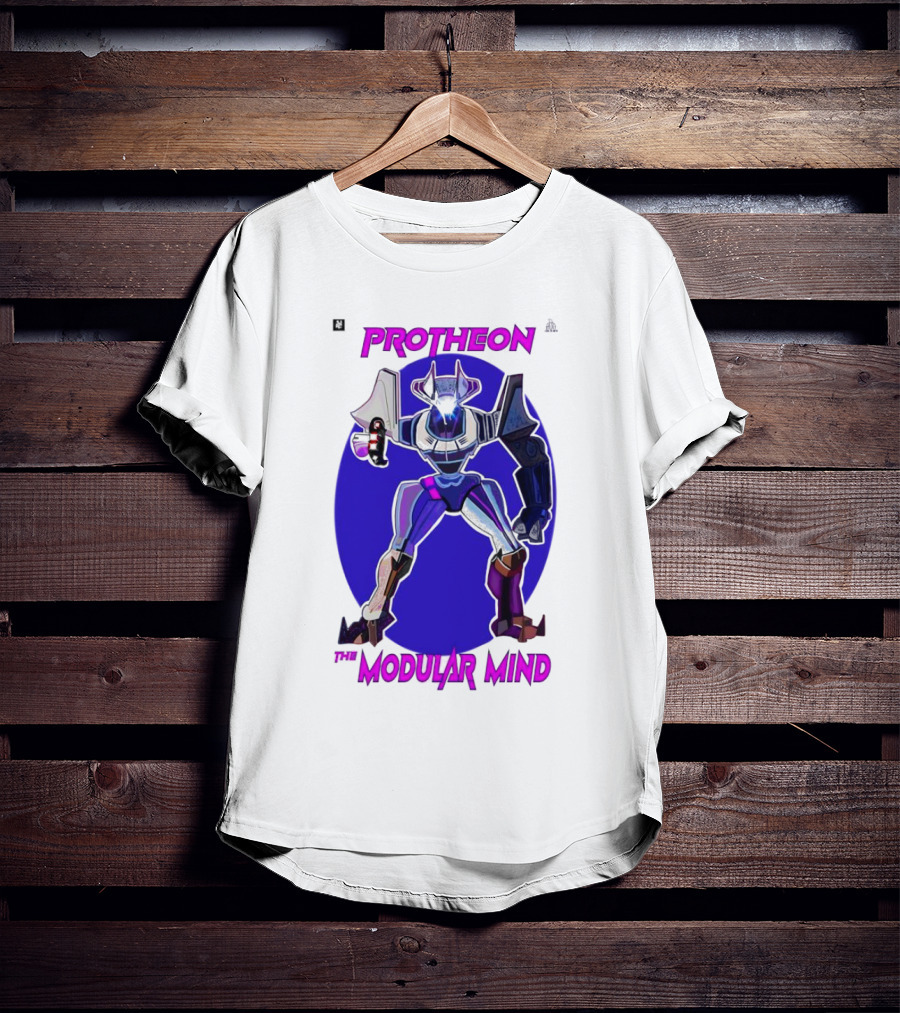 Protheon The Modular Mind Robot Character Purple Armor T-Shirt