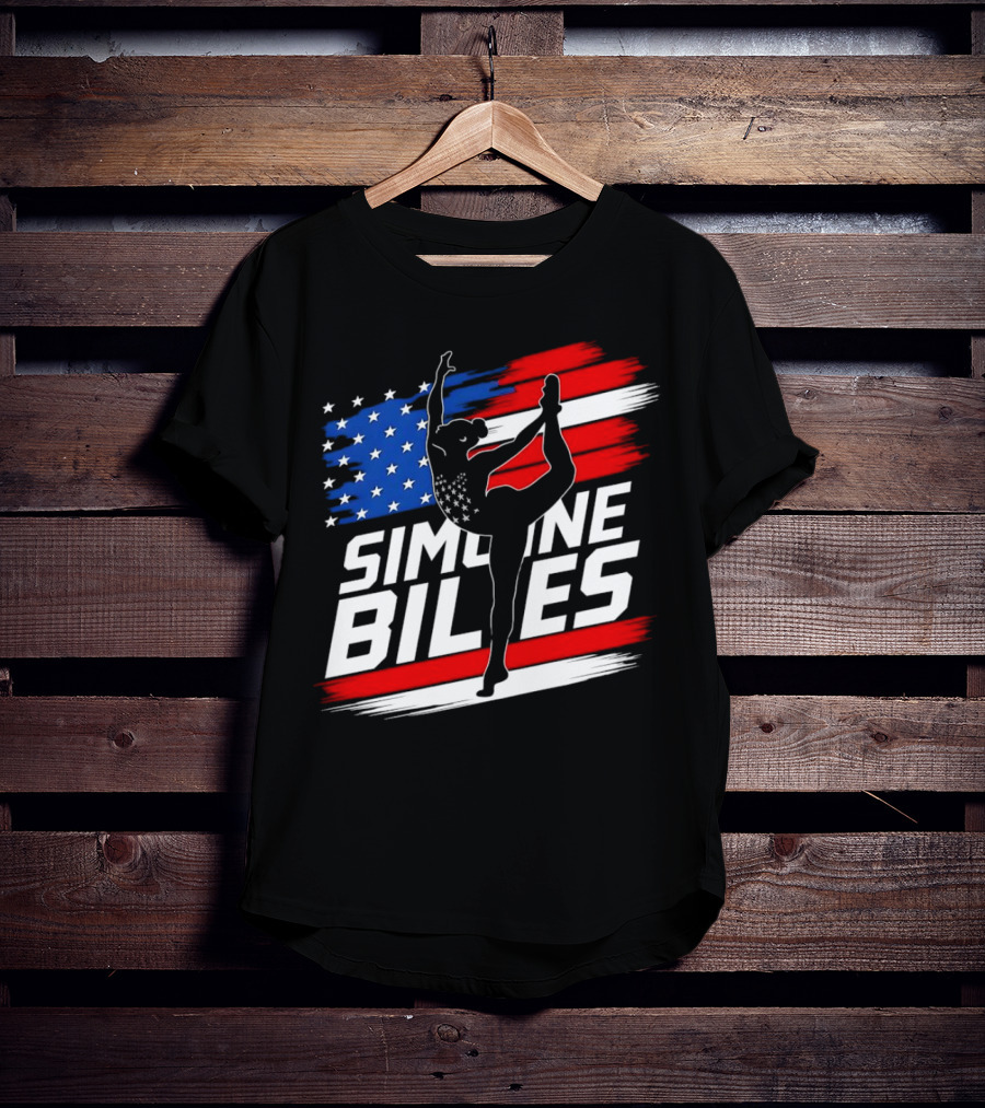 SIMONE BILES USA AMERICAN FLAG GYMNASTICS TEAM T-Shirt