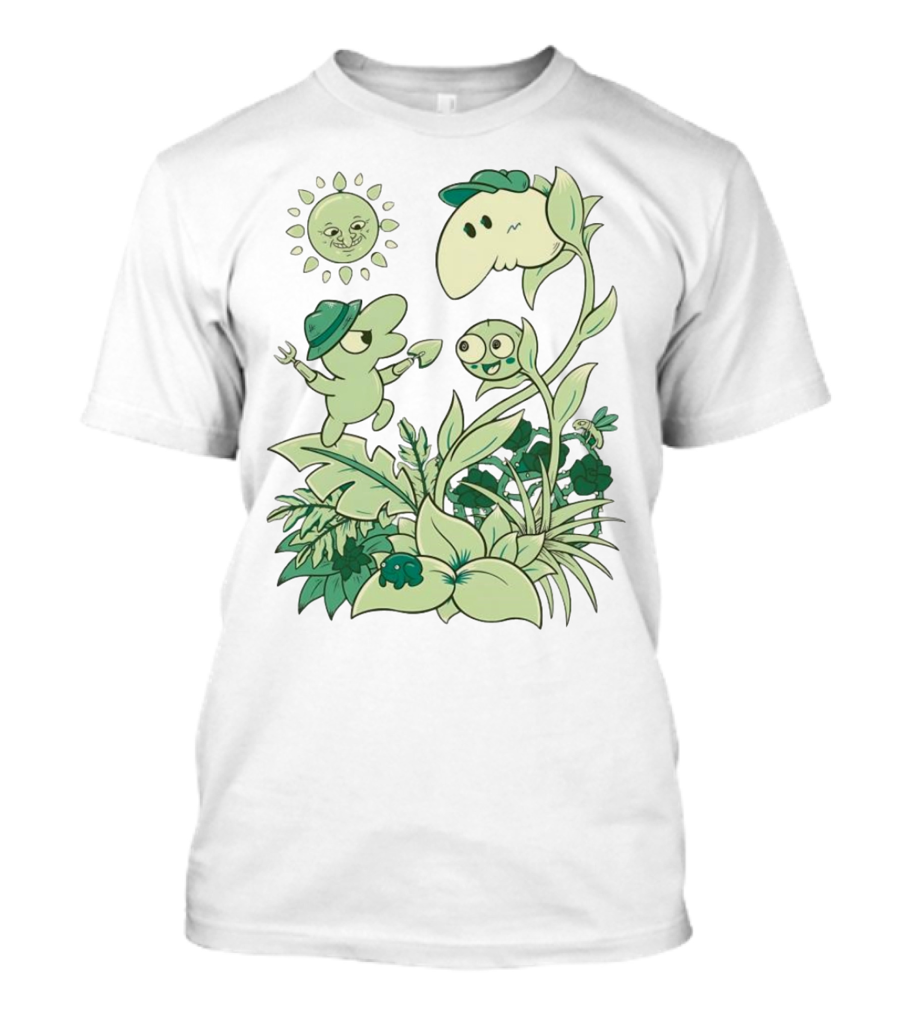 Smiling Friends Disdainful Gardener Cheerful Plant Companions And Sun T-Shirt