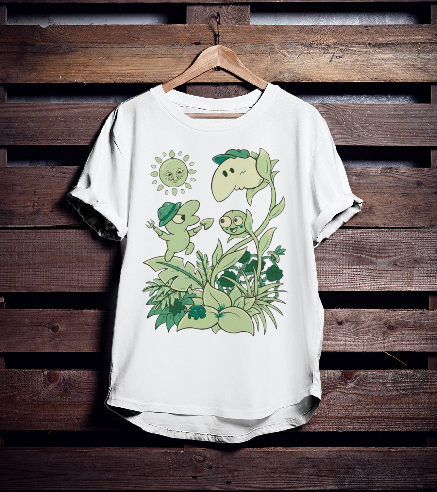 Smiling Friends Disdainful Gardener Cheerful Plant Companions And Sun T-Shirt