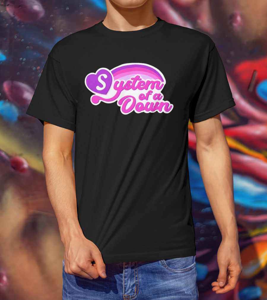 System Of A Down Rainbow Heart T-Shirt