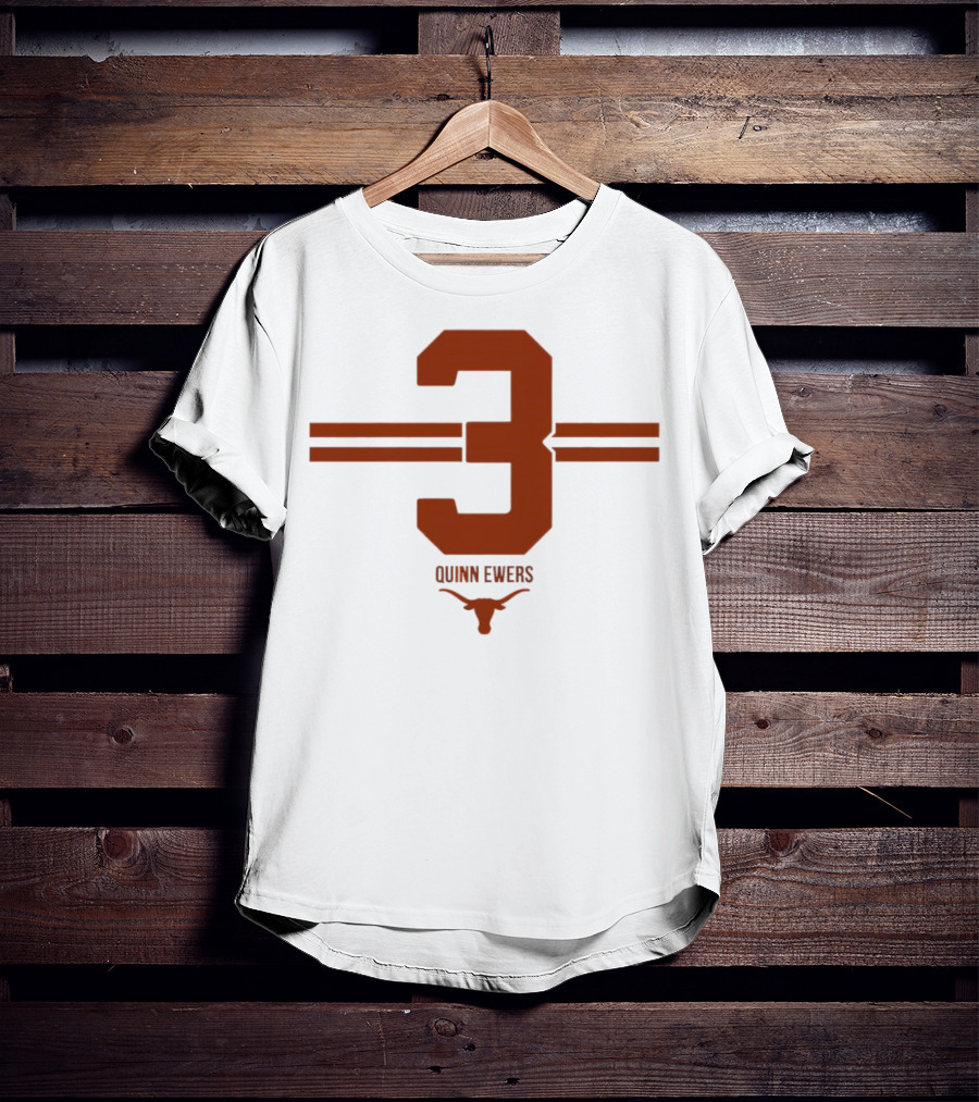 Quinn Ewers Texas Longhorns Number 3 T-Shirt