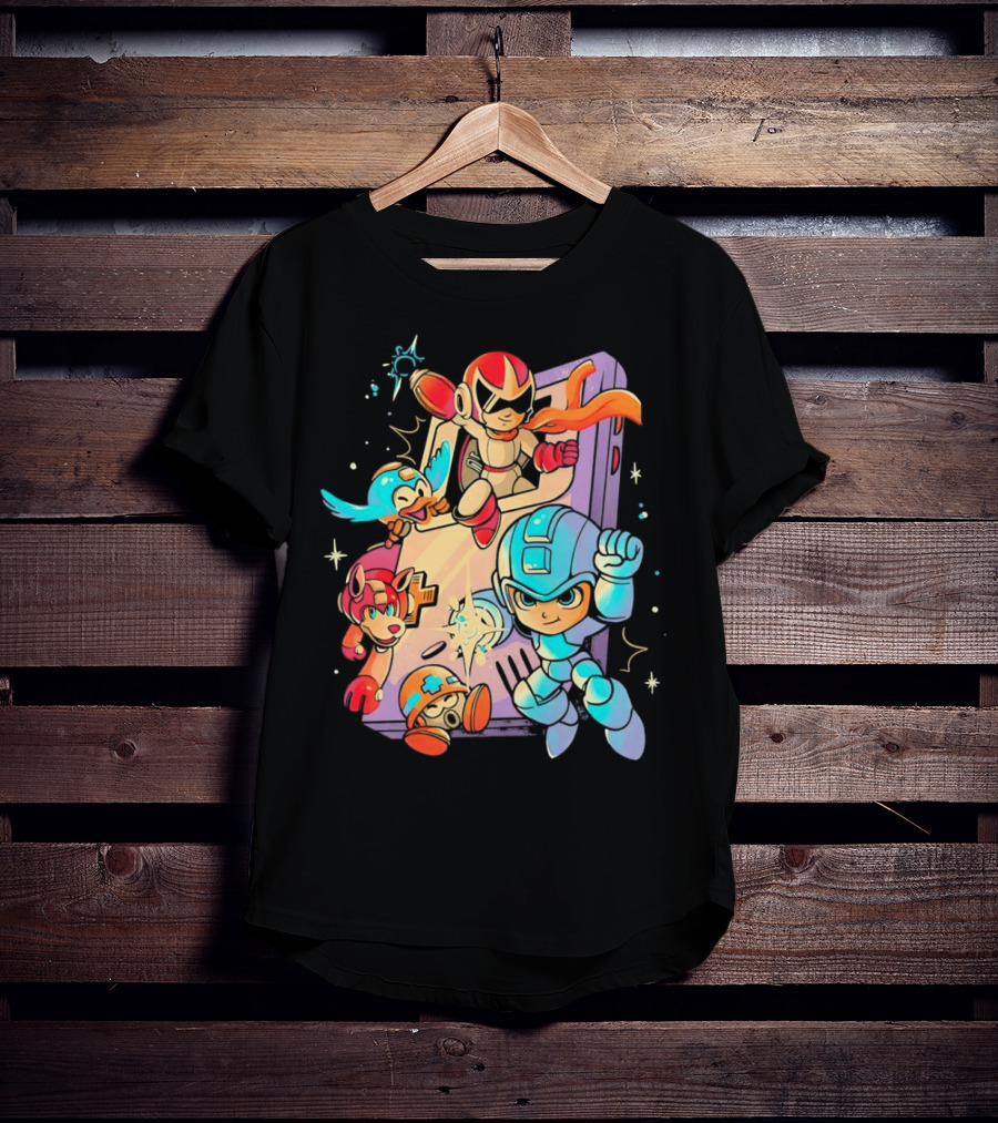 Mega Man And Friends Adventure With Console Elements T-Shirt