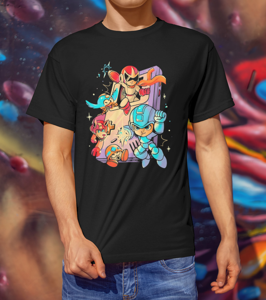 Mega Man And Friends Adventure With Console Elements T-Shirt