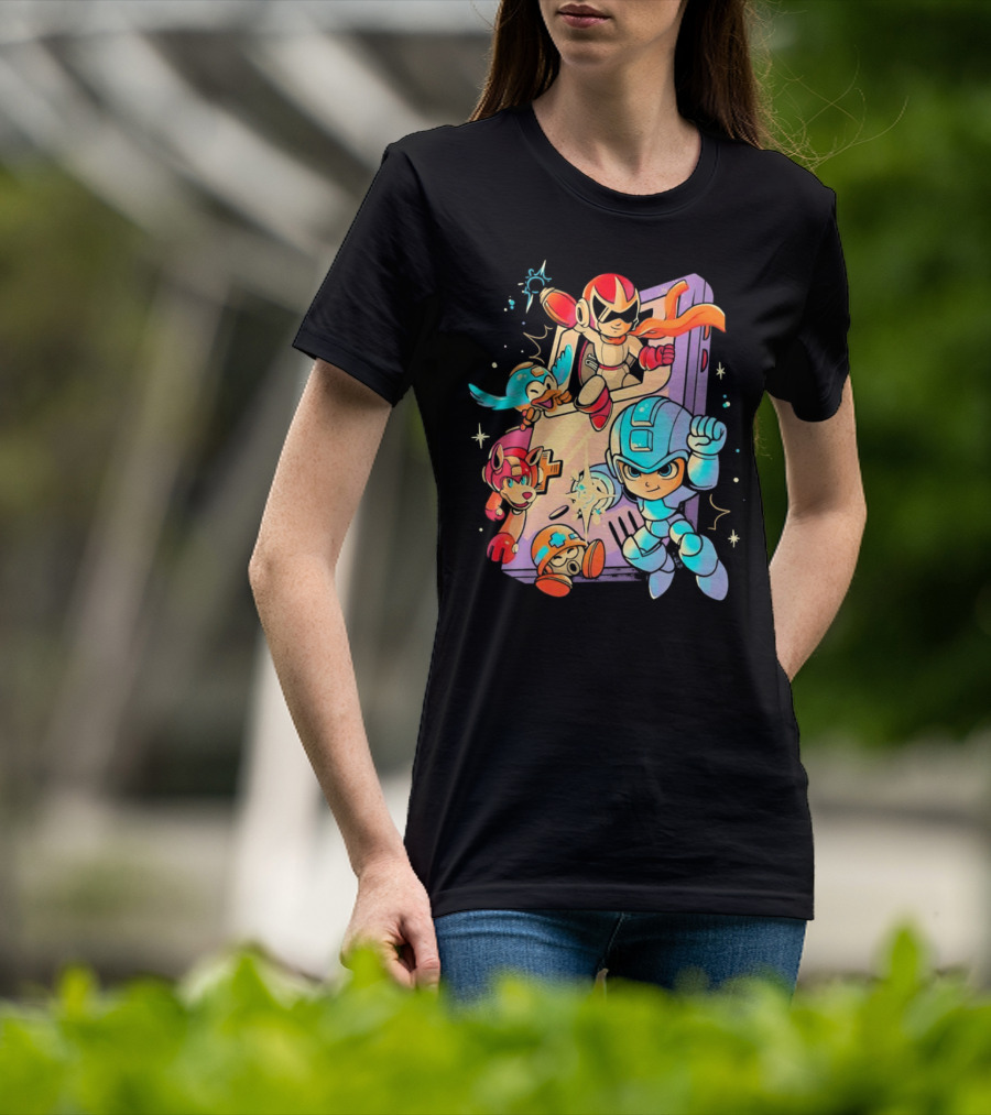 Mega Man And Friends Adventure With Console Elements T-Shirt