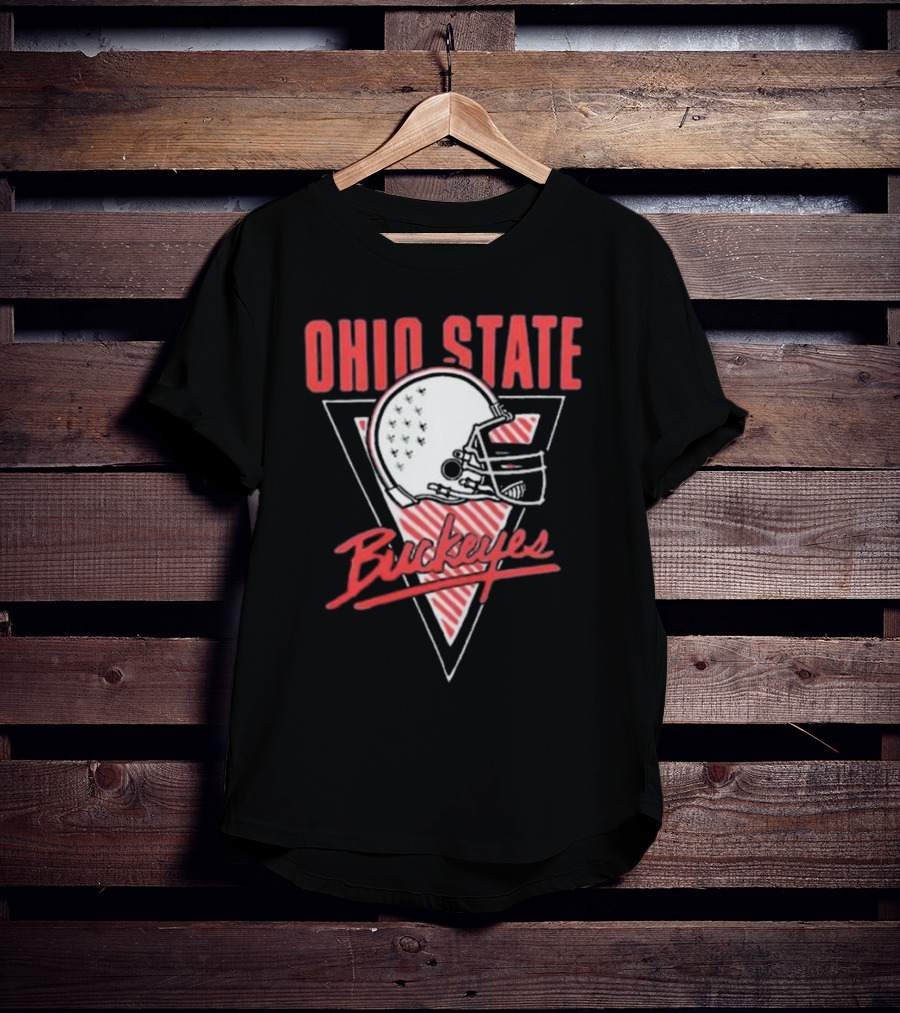 Ohio State Buckeyes Helmet Retro Triangular Emblem T-Shirt