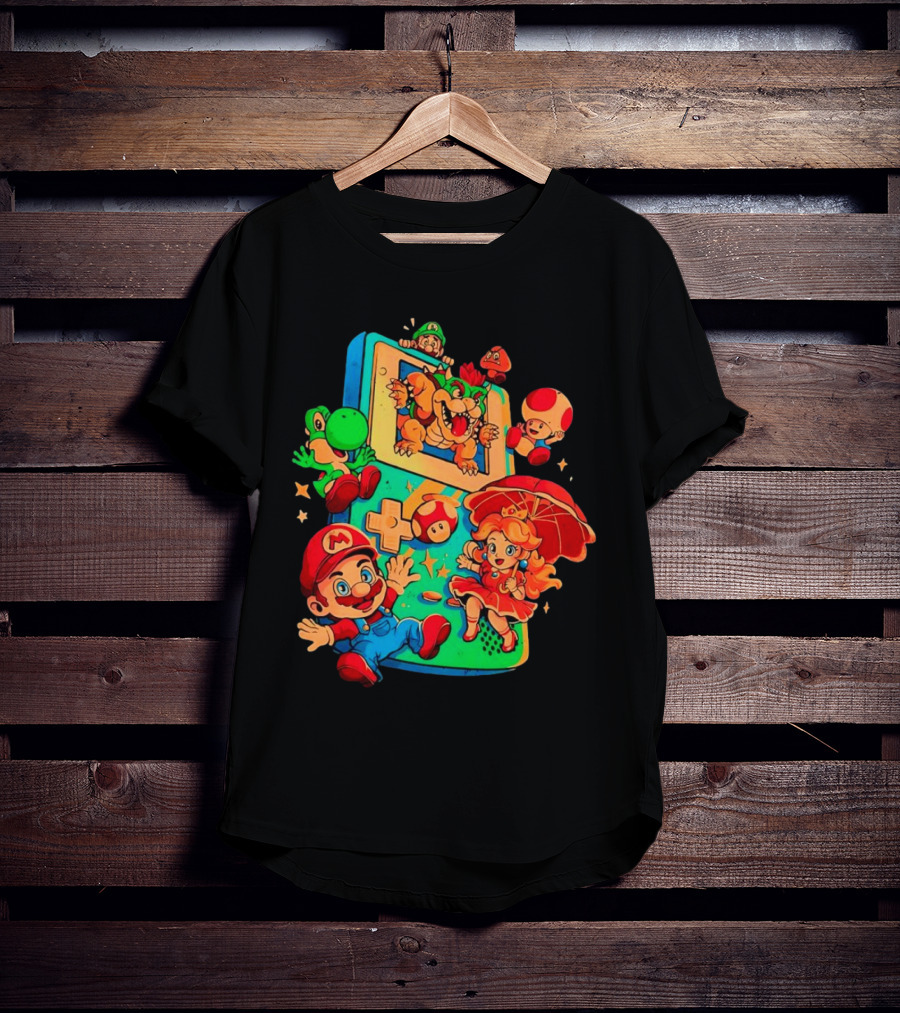 Super Mario Plumber Adventure Characters Game Icons T-Shirt