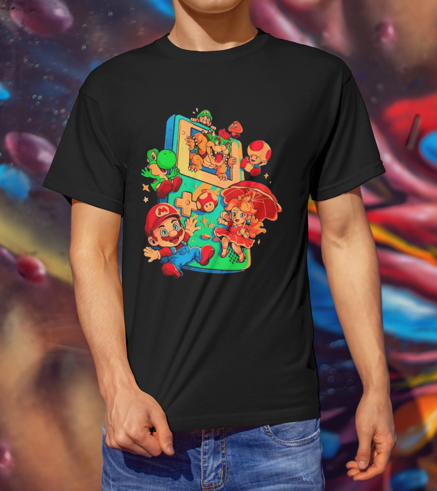Super Mario Plumber Adventure Characters Game Icons T-Shirt