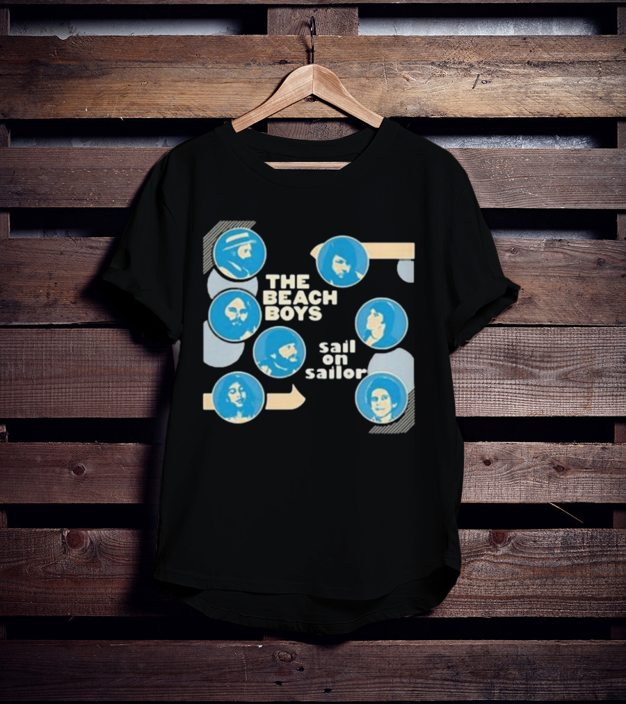 The Beach Boys Sail On Sailor Retro Blue Circles T-Shirt