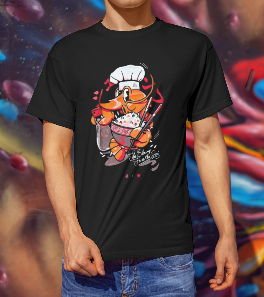 The Shrimp Fried Rice Chef With Chopsticks And Soda Cup T-Shirt
