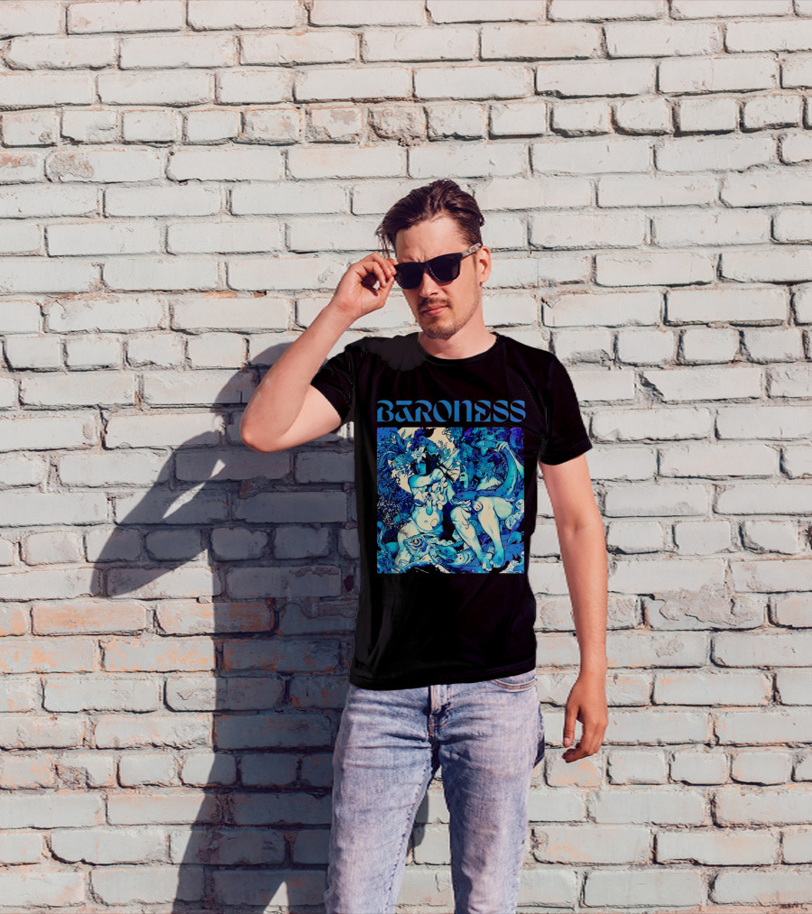 Baroness Blue Record Psychedelic Mythical Scene T-Shirt