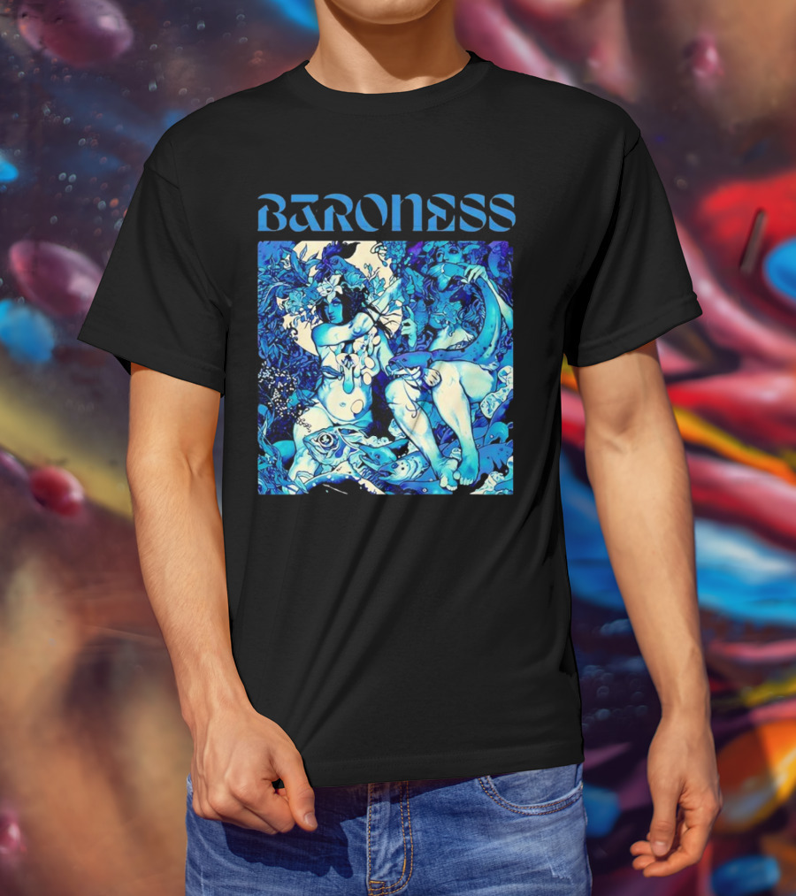 Baroness Blue Record Psychedelic Mythical Scene T-Shirt
