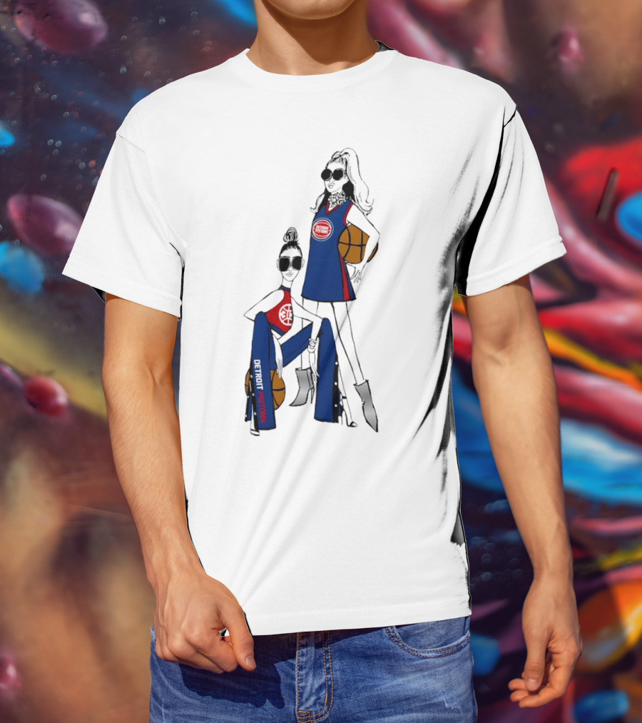 Detroit Pistons G-III 4Her Basketball Fashion Sisters Fitted Girls T-Shirt