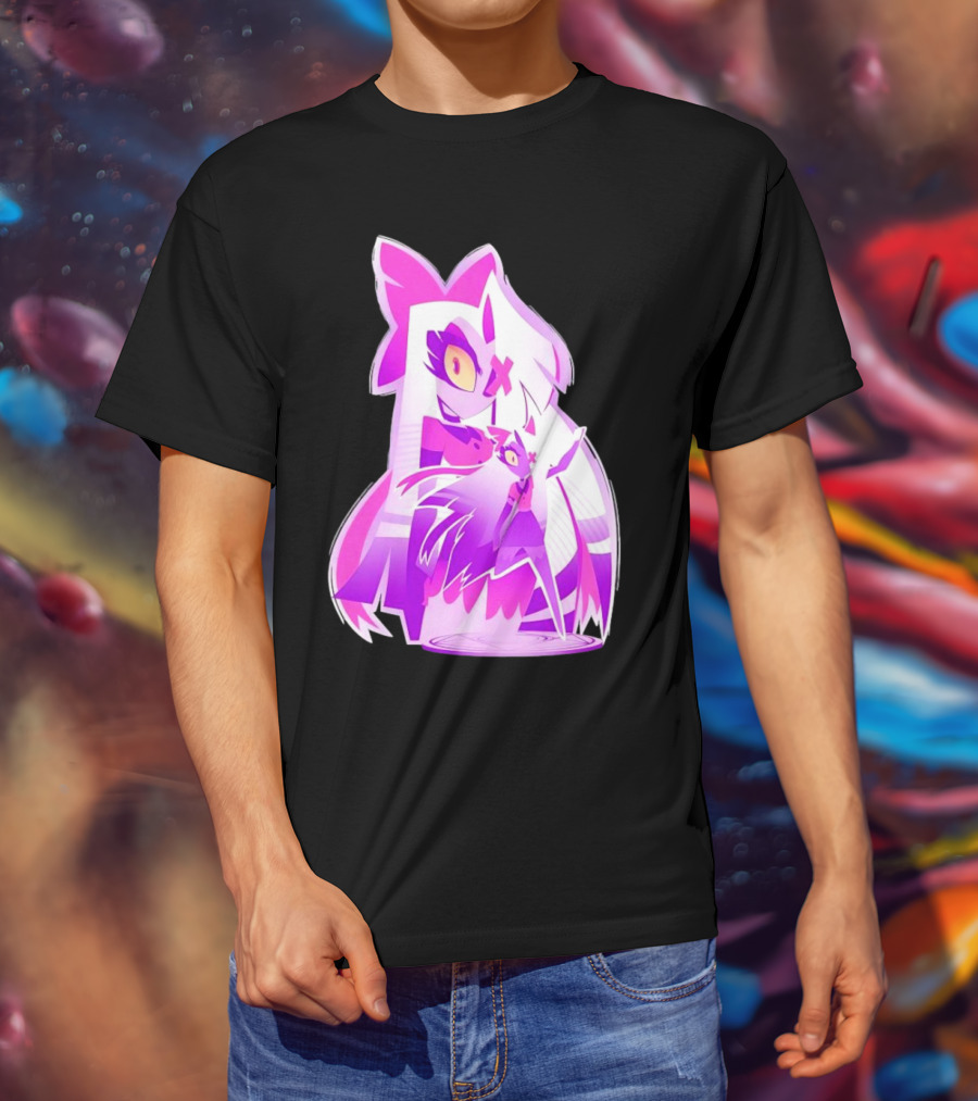 Exorcist Angel Hazbin Hotel Game Purple Character T-Shirt
