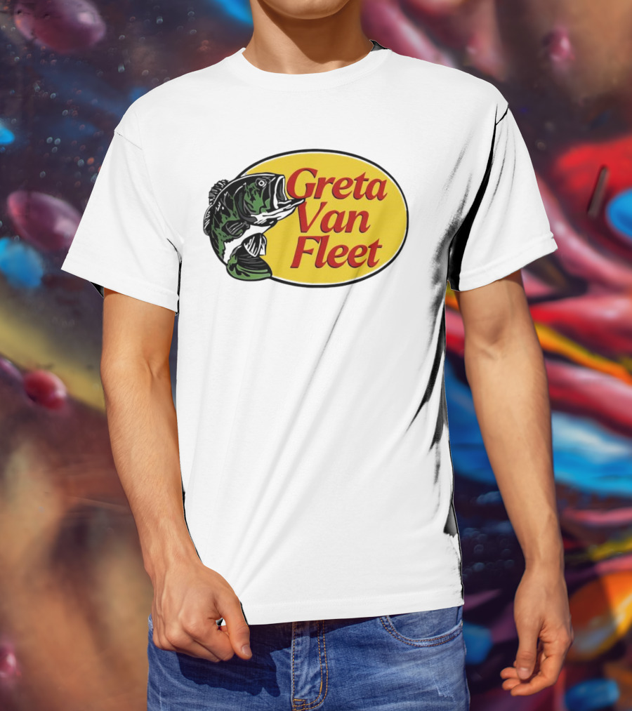 Greta Van Fleet Bass Fishing Oval Bass Emblem T-Shirt