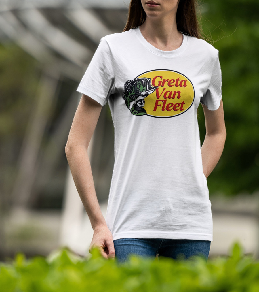 Greta Van Fleet Bass Fishing Oval Bass Emblem T-Shirt