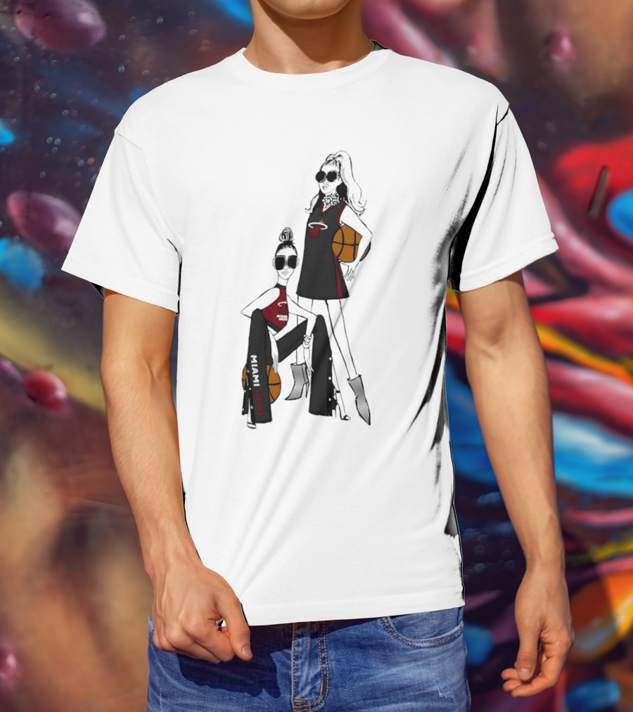 Miami Heat G-III 4Her Basketball Girls Fitted Fashion Lineup T-Shirt