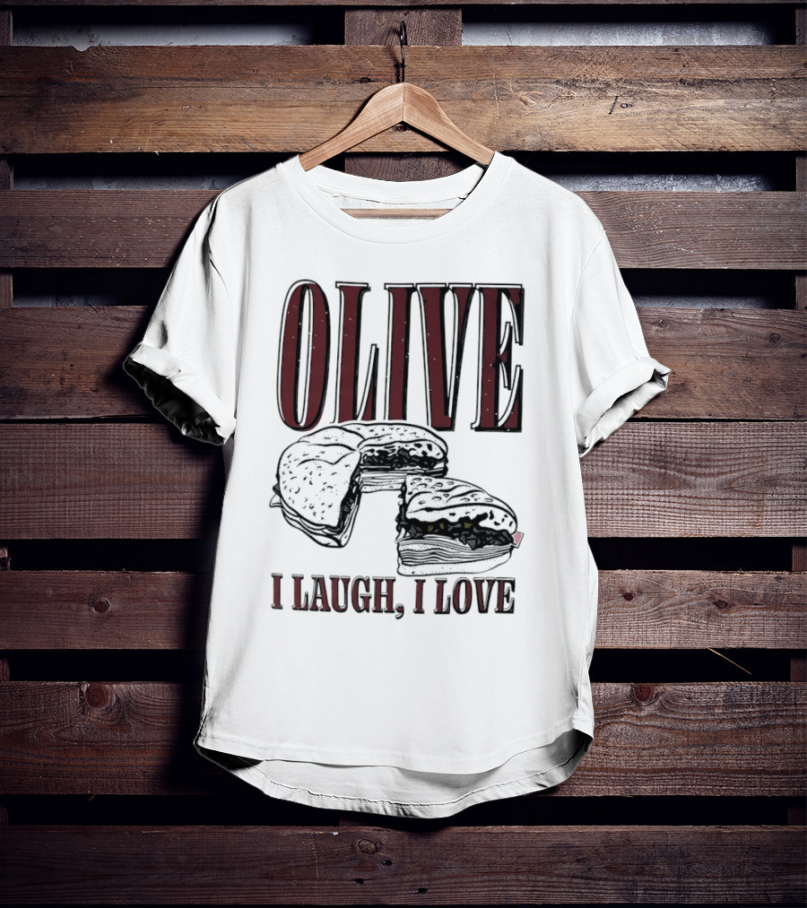 OLIVE I Laugh I Love Black Burger Joke T-Shirt