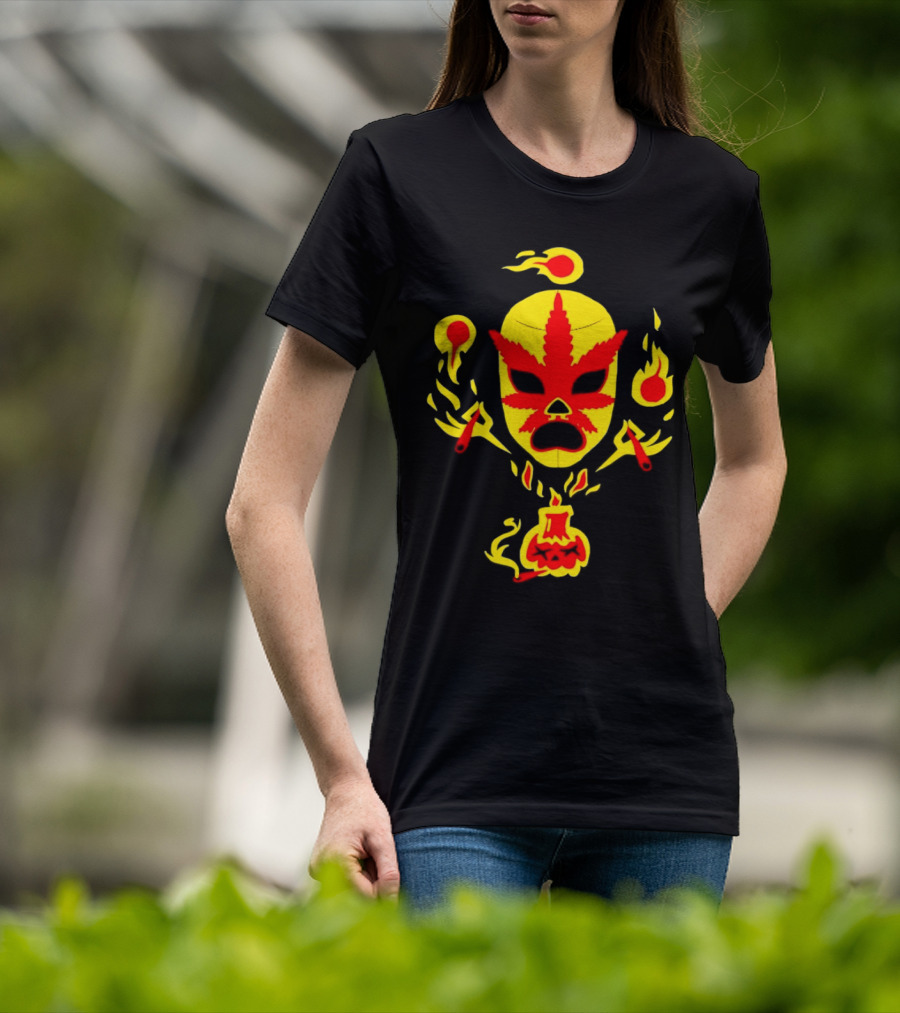 The Ablazing Blitzed Brothers Flaming Leaf Mask T-Shirt