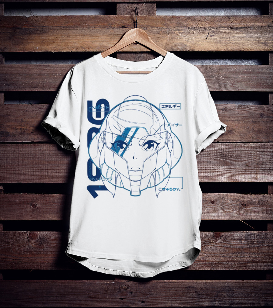 Samus Aran Metroid Heroine 1986 Visor Energy Icon Japanese T-Shirt