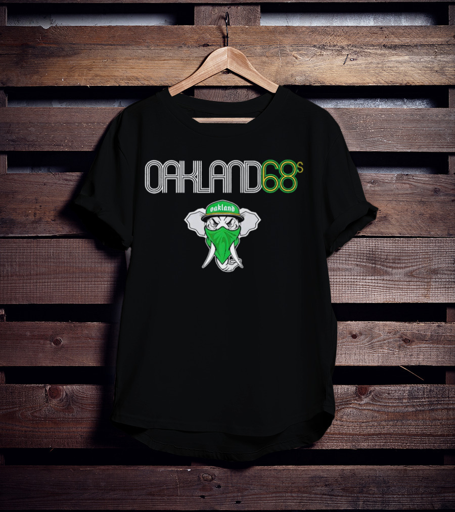Oakland 68s Elephant Green Bandana Baseball Cap T-Shirt