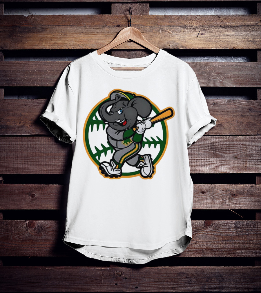 Oakland Baseball Elephant Batting Logo MLB T-Shirt