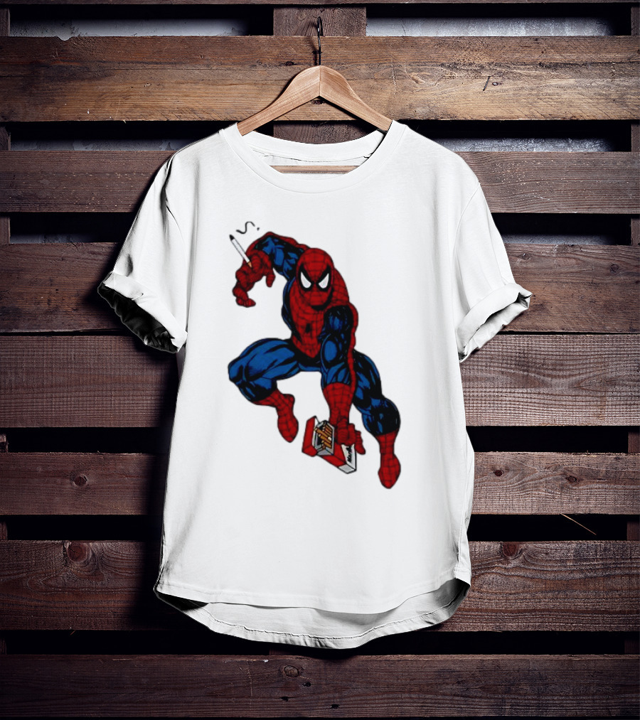 Spider-Man Smokerman Smoking Cigarette Comic T-Shirt