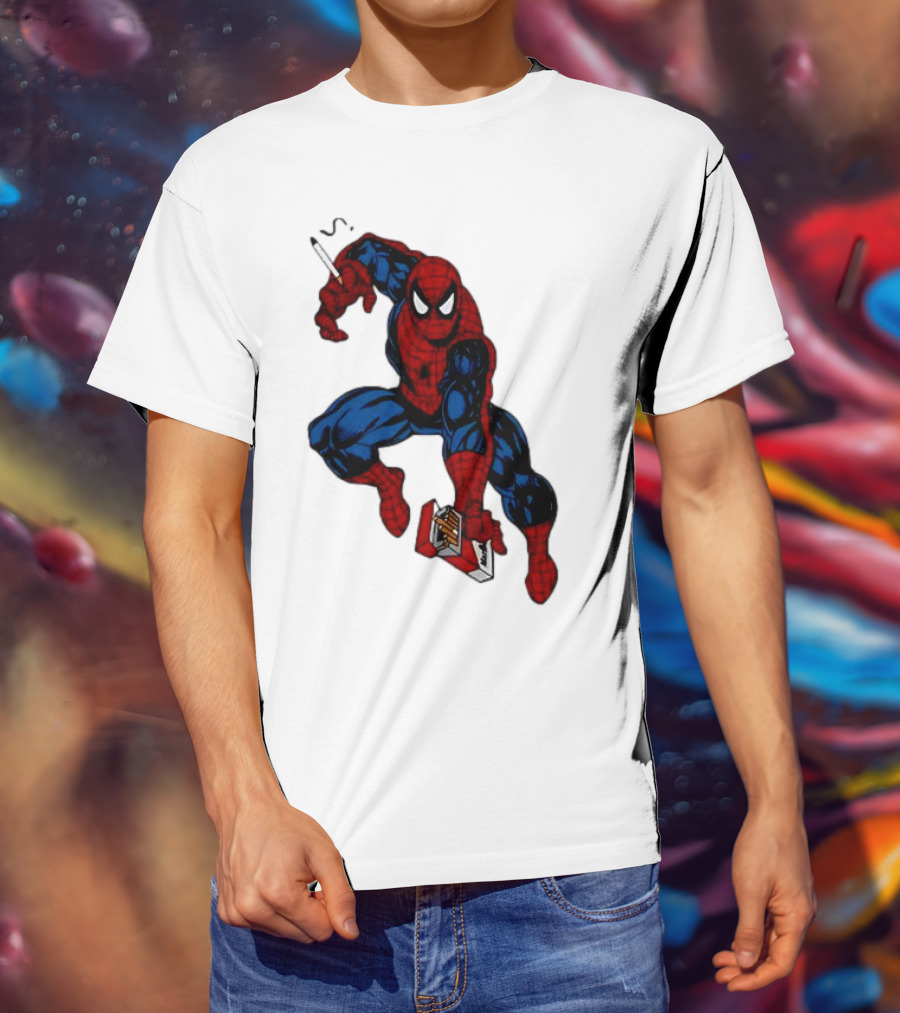 Spider-Man Smokerman Smoking Cigarette Comic T-Shirt
