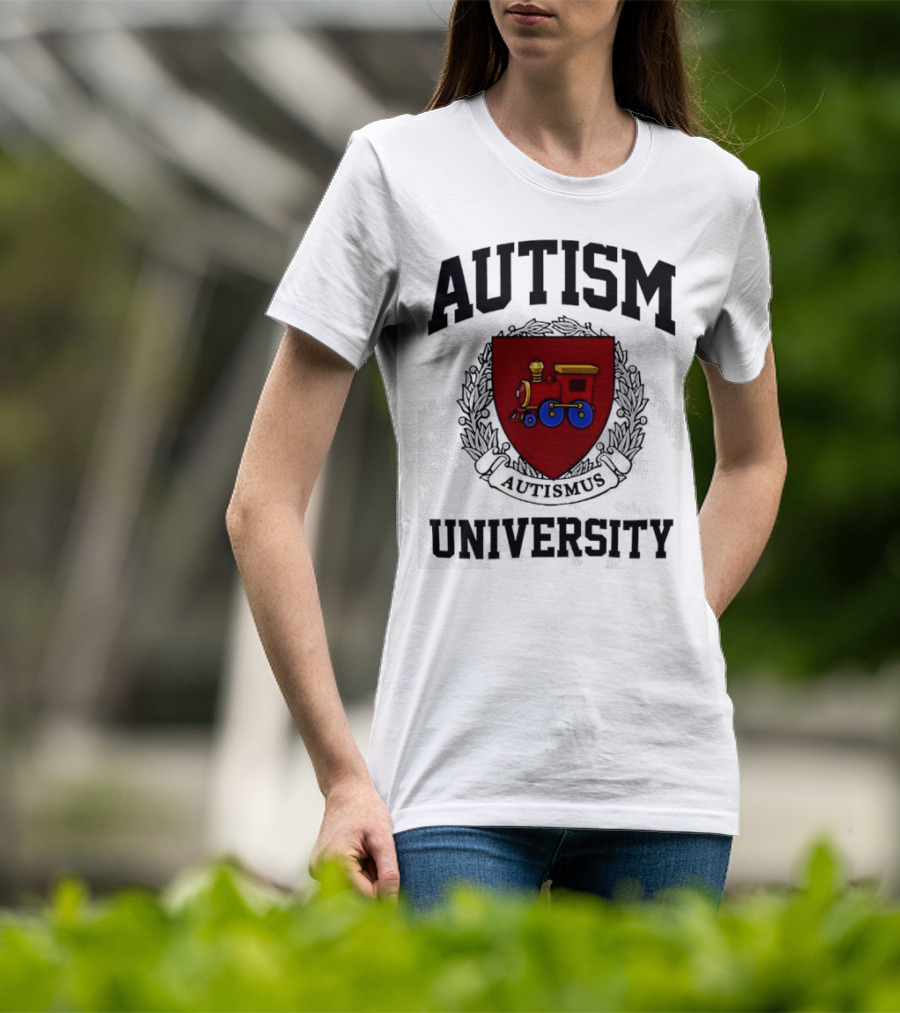 AUTISM UNIVERSITY AUTISMUS CREST CREWNECK T-Shirt