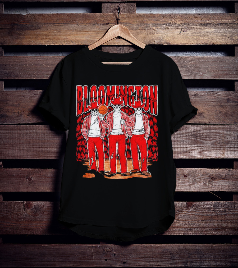 Bloomington Basketball Skeletons In Cowboy Hats T-Shirt