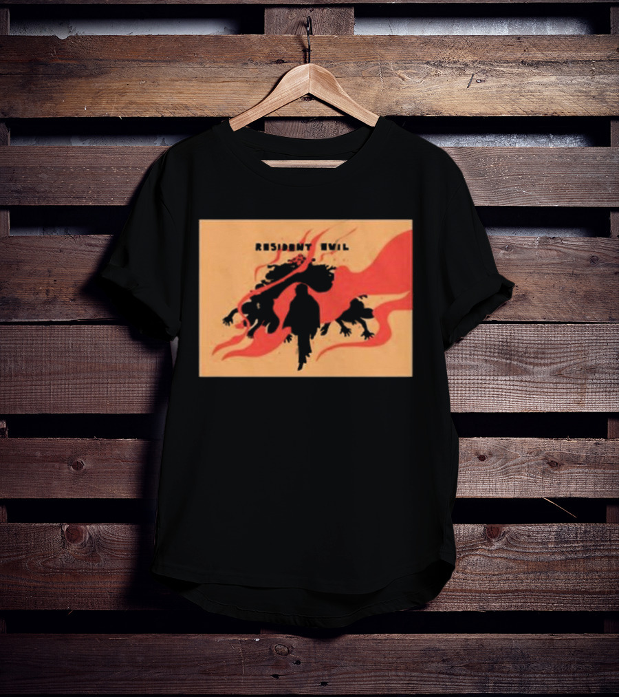 Resident Evil Silhouette Shadow Red Flames T-Shirt