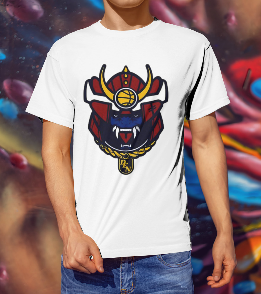 Denver Nuggets Samurai Helmet Emblem With DN Badge T-Shirt
