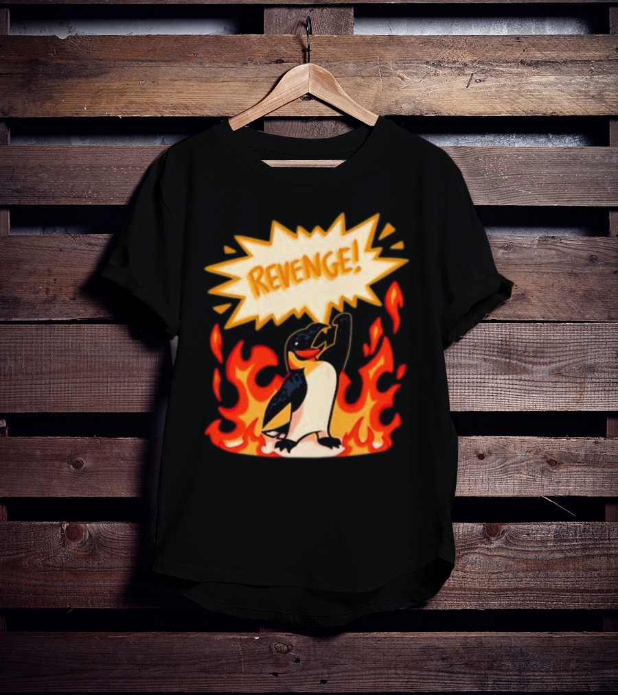 Hazbin Hotel Helluva Boss Revenge Penguin In Flames T-Shirt