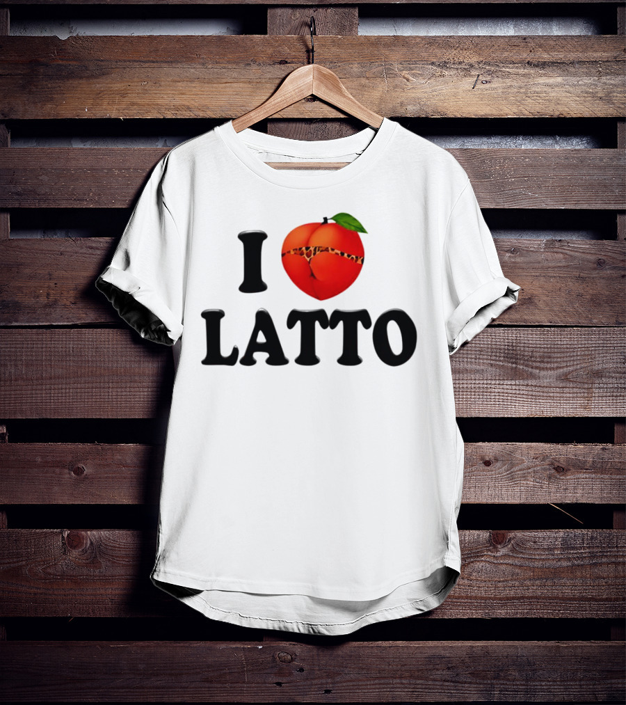 I Love Latto Peach With Leopard Print Detail T-Shirt