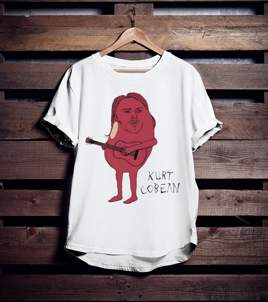 Kurt Cobean Guitar Bean Character T-Shirt
