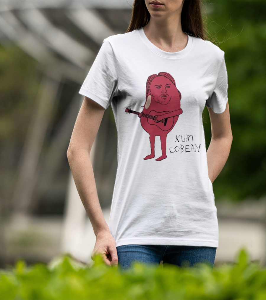 Kurt Cobean Guitar Bean Character T-Shirt