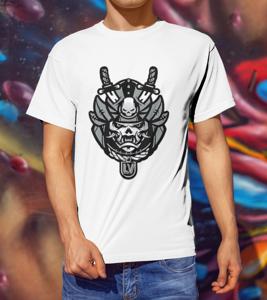 Las Vegas Raiders Samurai LV Skull Emblem T-Shirt