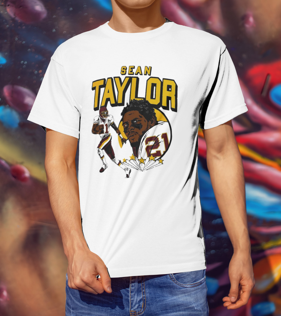 Sean Taylor Washington Commanders Caricature Player Signature T-Shirt