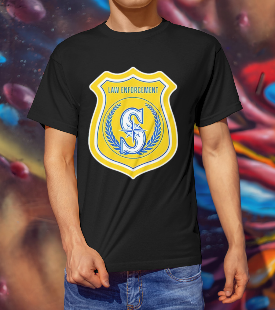 Seattle Mariners Law Enforcement Badge Shield S T-Shirt