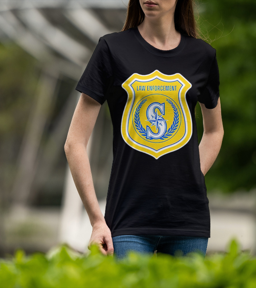Seattle Mariners Law Enforcement Badge Shield S T-Shirt