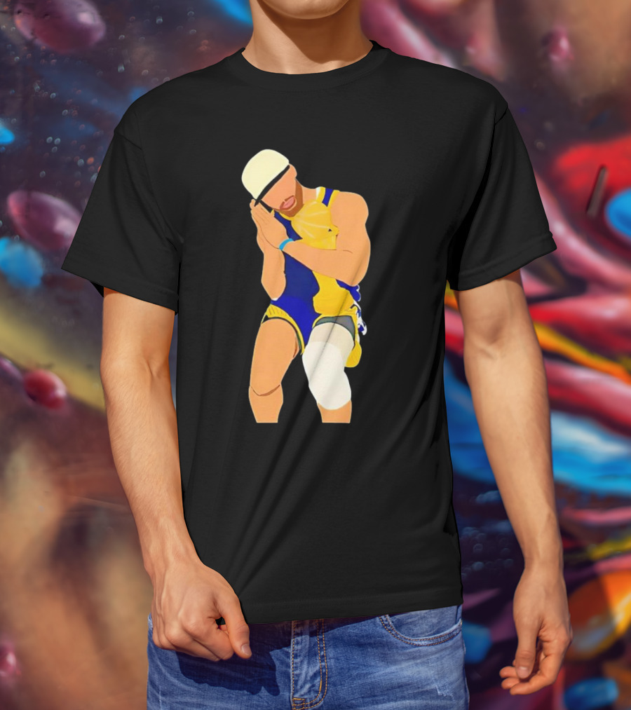 Steph Curry Night Night Basketball Pose With Trophy T-Shirt