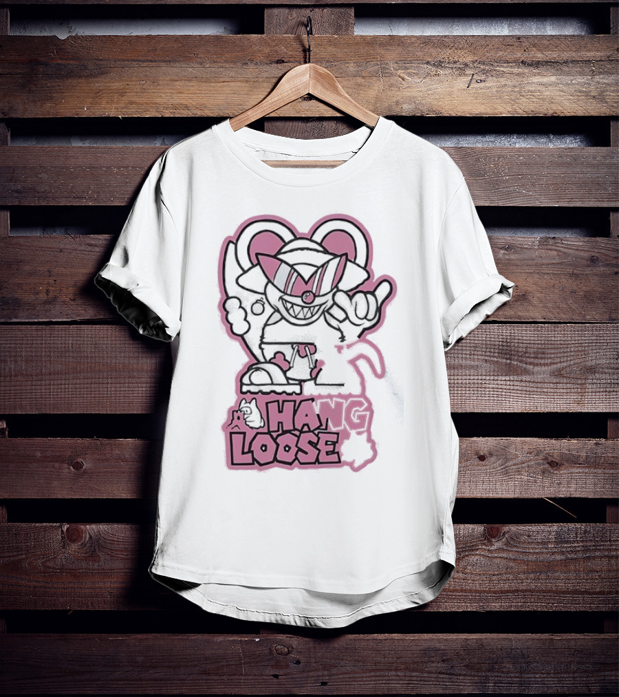 Coneyfest Hang Loose Retro Cartoon Mouse Hand Gesture T-Shirt